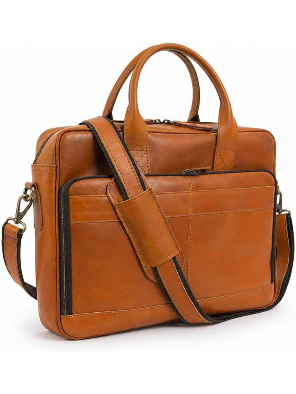 Stylish 16" Leather Laptop Briefcase for Men & Women | Durable Office Messenger